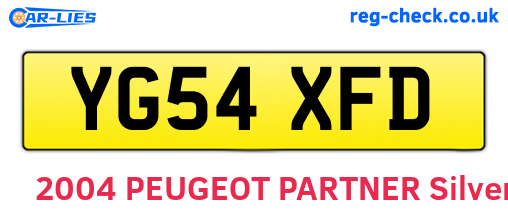 YG54XFD are the vehicle registration plates.