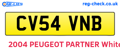CV54VNB are the vehicle registration plates.