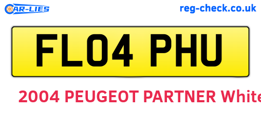 FL04PHU are the vehicle registration plates.