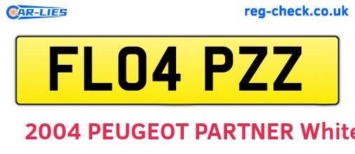 FL04PZZ are the vehicle registration plates.