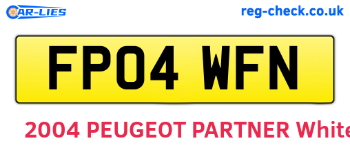 FP04WFN are the vehicle registration plates.