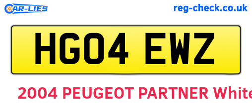 HG04EWZ are the vehicle registration plates.