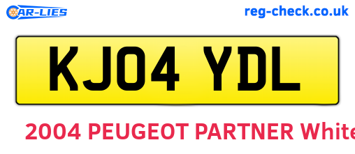 KJ04YDL are the vehicle registration plates.
