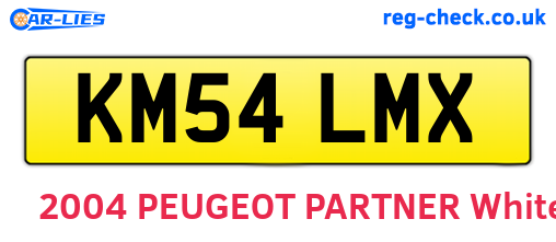 KM54LMX are the vehicle registration plates.