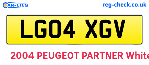 LG04XGV are the vehicle registration plates.