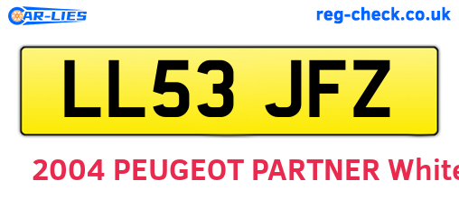 LL53JFZ are the vehicle registration plates.