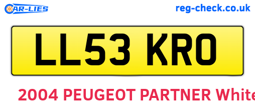 LL53KRO are the vehicle registration plates.