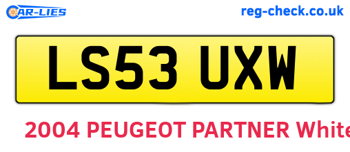 LS53UXW are the vehicle registration plates.