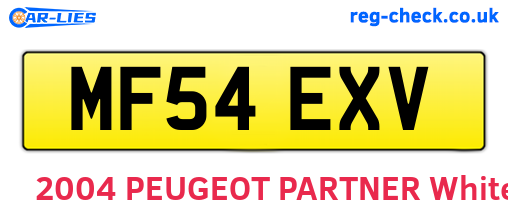 MF54EXV are the vehicle registration plates.