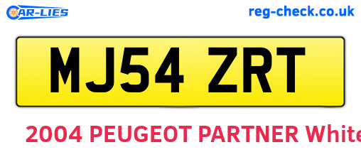 MJ54ZRT are the vehicle registration plates.