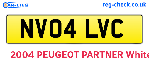 NV04LVC are the vehicle registration plates.