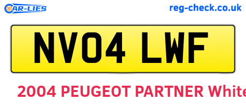 NV04LWF are the vehicle registration plates.