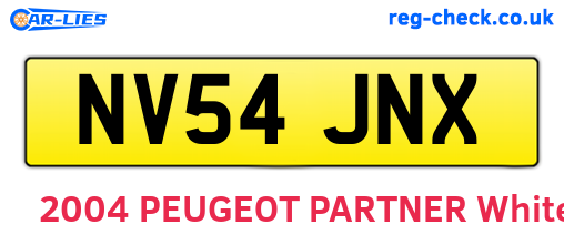 NV54JNX are the vehicle registration plates.