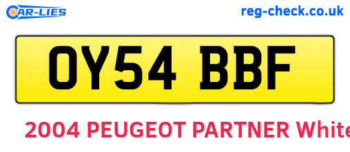 OY54BBF are the vehicle registration plates.