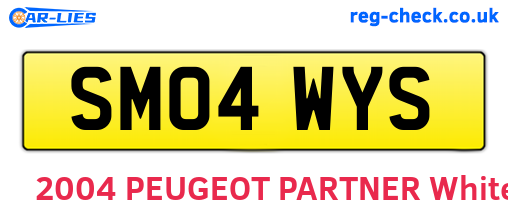 SM04WYS are the vehicle registration plates.