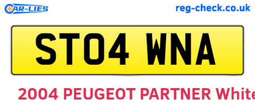 ST04WNA are the vehicle registration plates.