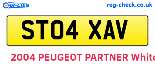 ST04XAV are the vehicle registration plates.
