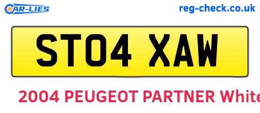 ST04XAW are the vehicle registration plates.