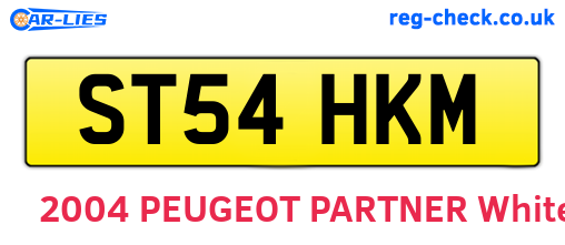 ST54HKM are the vehicle registration plates.