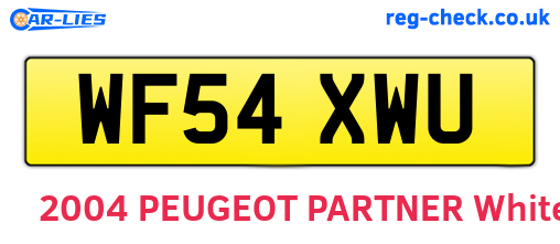 WF54XWU are the vehicle registration plates.