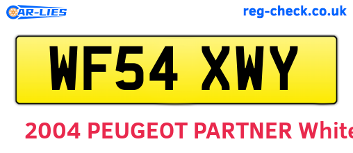 WF54XWY are the vehicle registration plates.
