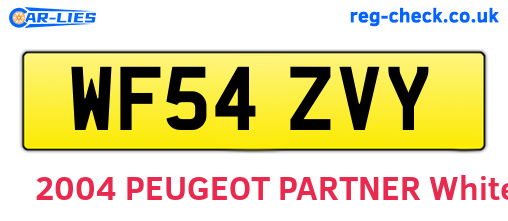 WF54ZVY are the vehicle registration plates.