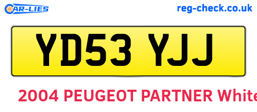 YD53YJJ are the vehicle registration plates.