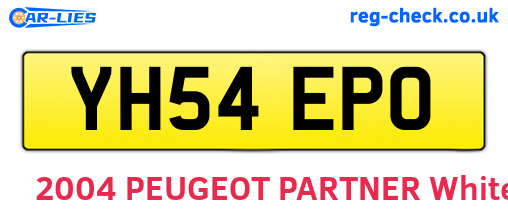 YH54EPO are the vehicle registration plates.