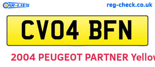 CV04BFN are the vehicle registration plates.