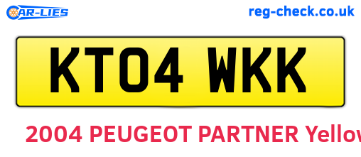 KT04WKK are the vehicle registration plates.