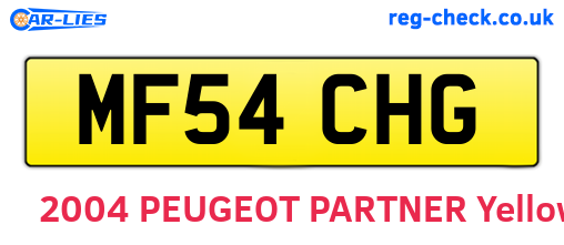 MF54CHG are the vehicle registration plates.