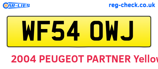 WF54OWJ are the vehicle registration plates.