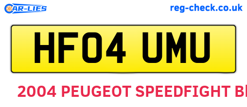 HF04UMU are the vehicle registration plates.