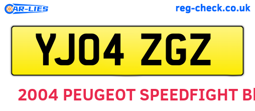 YJ04ZGZ are the vehicle registration plates.