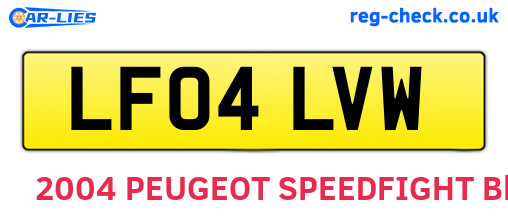 LF04LVW are the vehicle registration plates.