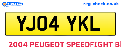 YJ04YKL are the vehicle registration plates.