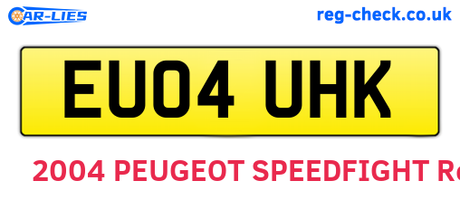 EU04UHK are the vehicle registration plates.