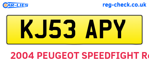 KJ53APY are the vehicle registration plates.