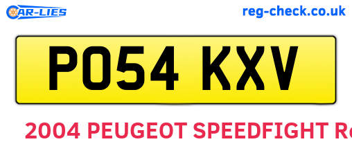 PO54KXV are the vehicle registration plates.