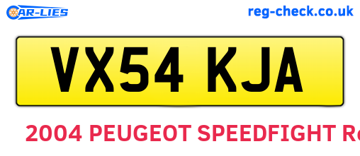 VX54KJA are the vehicle registration plates.