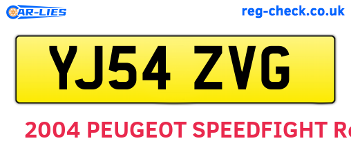 YJ54ZVG are the vehicle registration plates.