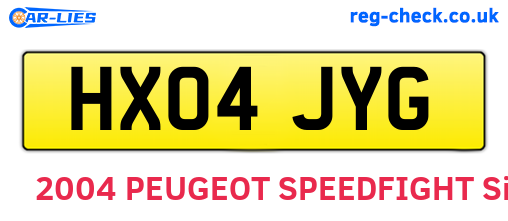 HX04JYG are the vehicle registration plates.
