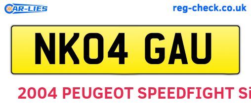 NK04GAU are the vehicle registration plates.