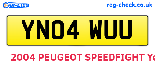 YN04WUU are the vehicle registration plates.