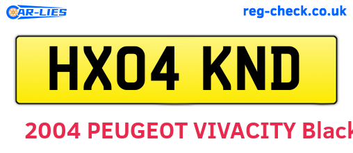 HX04KND are the vehicle registration plates.