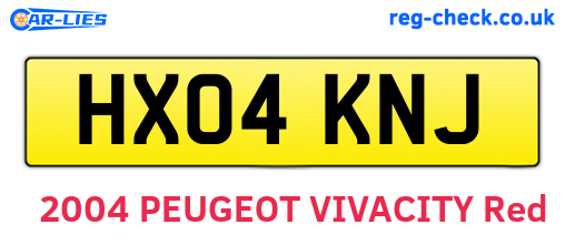 HX04KNJ are the vehicle registration plates.
