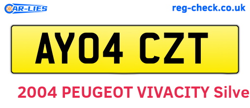 AY04CZT are the vehicle registration plates.