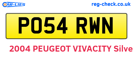 PO54RWN are the vehicle registration plates.