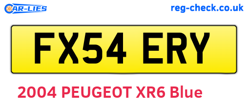 FX54ERY are the vehicle registration plates.