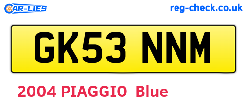 GK53NNM are the vehicle registration plates.